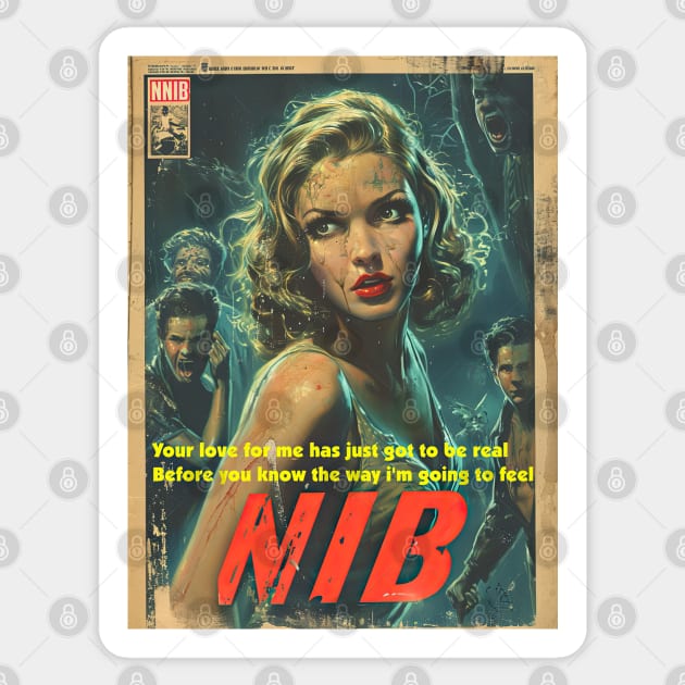 N.I.B. , A vintage comics cover Sticker by obstinator